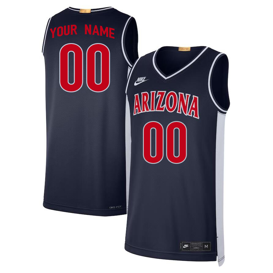 Custom Arizona Wildcats Name And Number Big 12 Conference College Baseketball Jerseys Stitched Sale-Navy